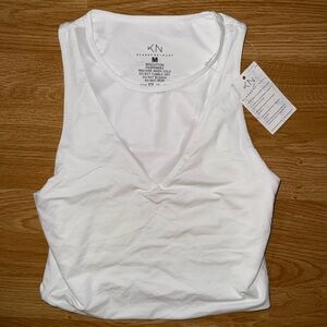 Klassy Network White Crop Tank Top